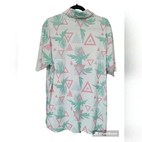 Bad Birdie Men’s Tech Golf Polo Shirt. Tropical Pattern. XXL - Picture 2 of 4